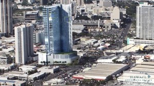 This file rendering shows The Howard Hughes Corp.'s planned 424-unit, mostly affordable